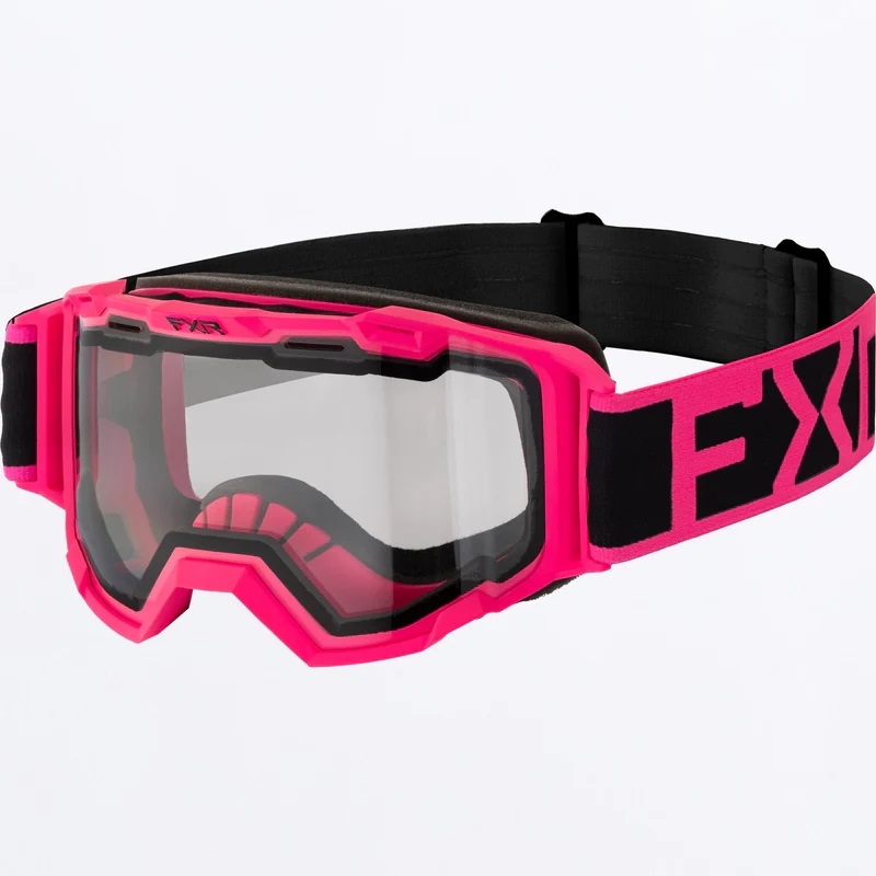 Beskytt barnas øyne med FXR snøscooter-briller. Disse brillene har en slagfast, buet polykarbonatlins med dobbel lag og førsteklasses belegg som motvirker riper, dugg, og UV-stråler.